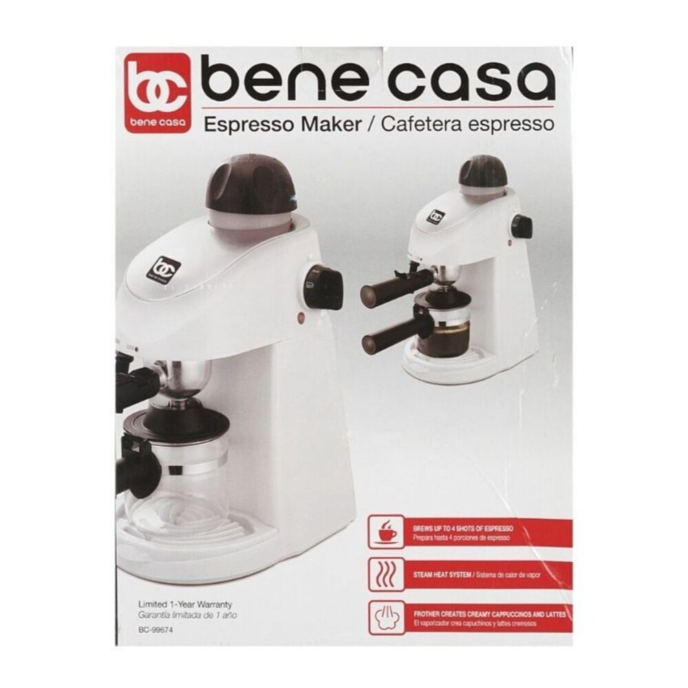 Bene Casa Espresso Coffee Maker 4 Cup - White